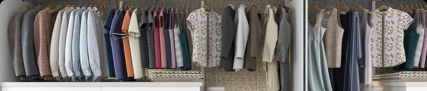 Vêtements sur cintres
